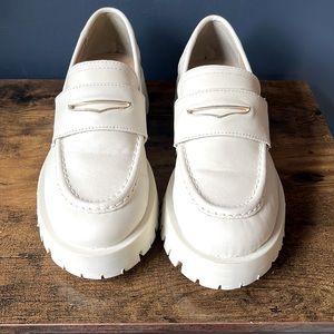 Steve Madden Lawrence Bone Leather Loafers, Size 7, Worn Once.  Originally $99